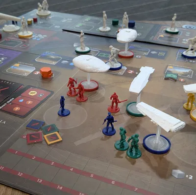 Mô hình tàu vũ trụ tùy chỉnh cho board game Dune: Imperium (bản mở rộng Rise of Ix) kèm đế đứng