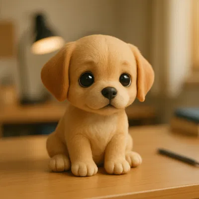 Mô hình 3D chú chó con siêu dễ thương - Cute Puppy Fluffy