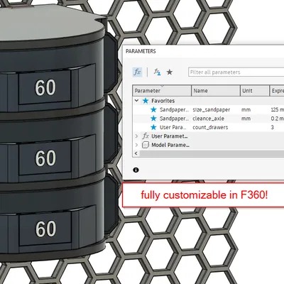 Bộ sưu tập tháp đựng giấy nhám parametric