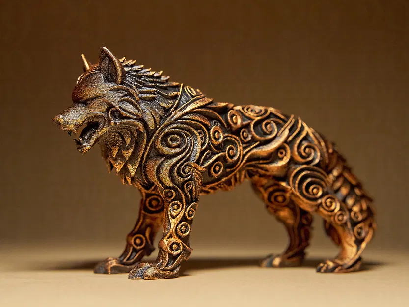 Tượng Sói Nghệ Thuật (Designer WOLF Sculpture) - Mô hình in 3D độc đáo - Image 1