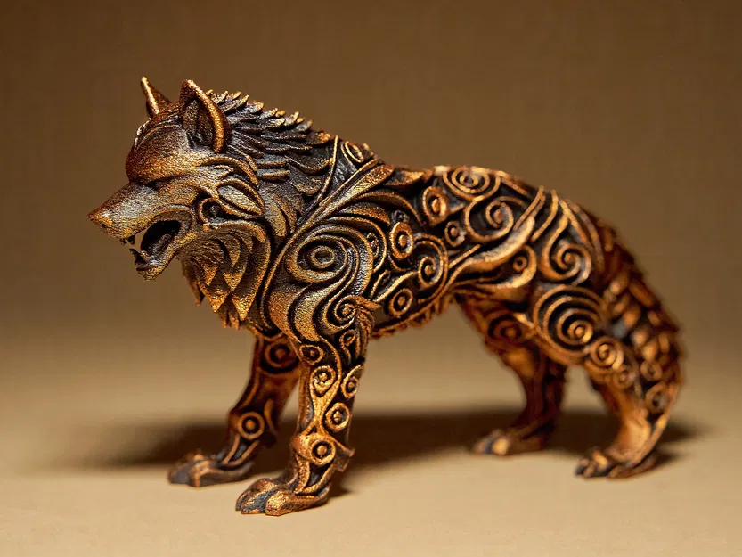 Tượng Sói Nghệ Thuật (Designer WOLF Sculpture) - Mô hình in 3D độc đáo - Image 3