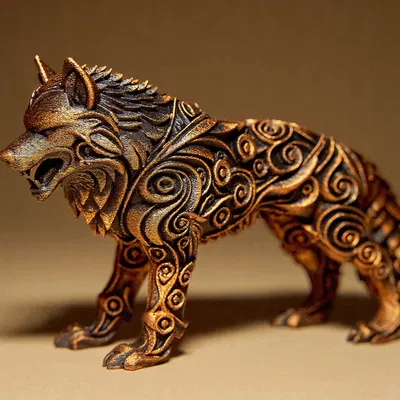 Tượng Sói Nghệ Thuật (Designer WOLF Sculpture) - Mô hình in 3D độc đáo