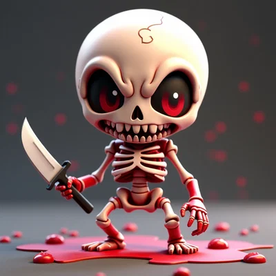 Mô hình 3D Skeleton tí hon: Quái nhân cầm dao cực chất