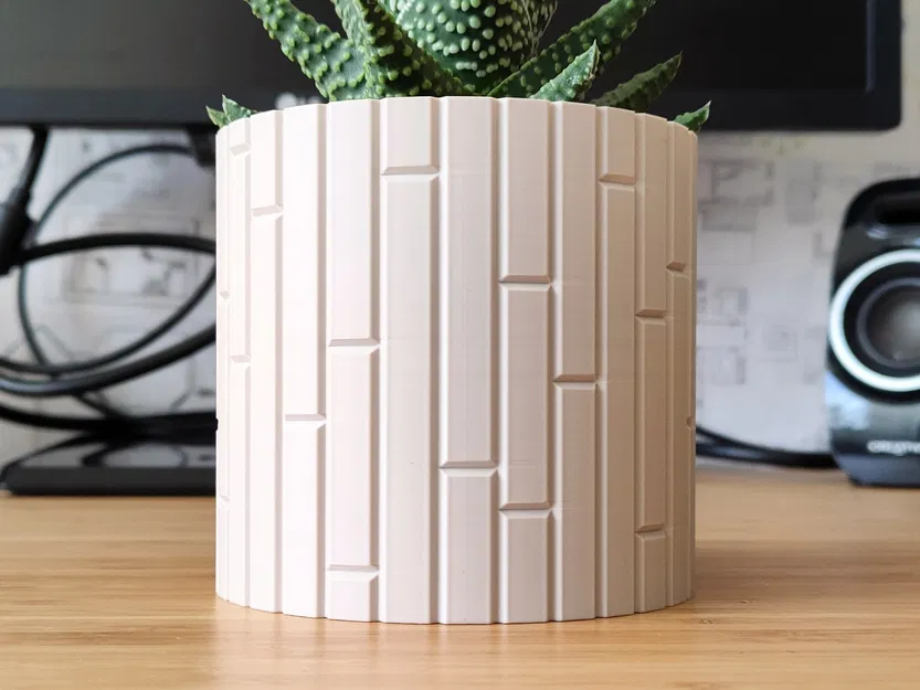 Chậu cây và chậu hoa thiết kế giả vân gỗ - Chế độ Vase Mode - Image 1