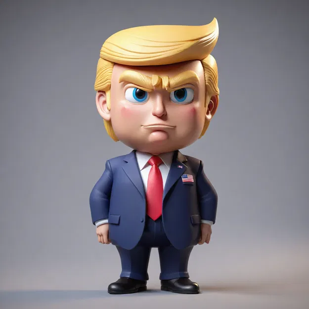 Mô hình 3D Donald Trump chibi dễ thương - File in STL chất lượng cao - Image 1