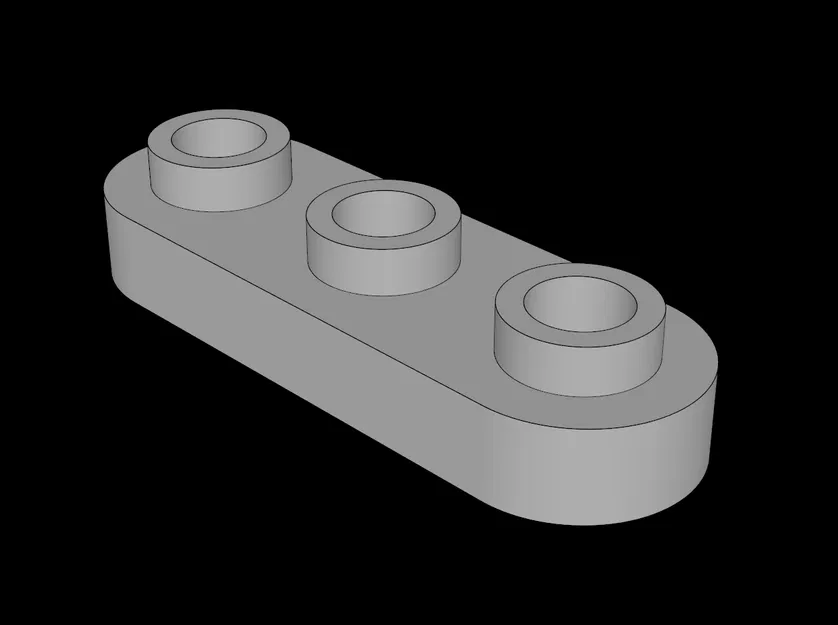 Mảnh ghép Lego 1x3 đầu tròn tương thích - File in 3D hữu ích - Image 1