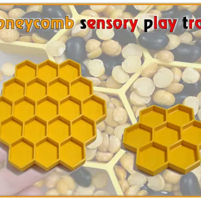 Khay Chơi Cảm Giác Hình Tổ Ong Cho Bé - File In 3D Độc Đáo