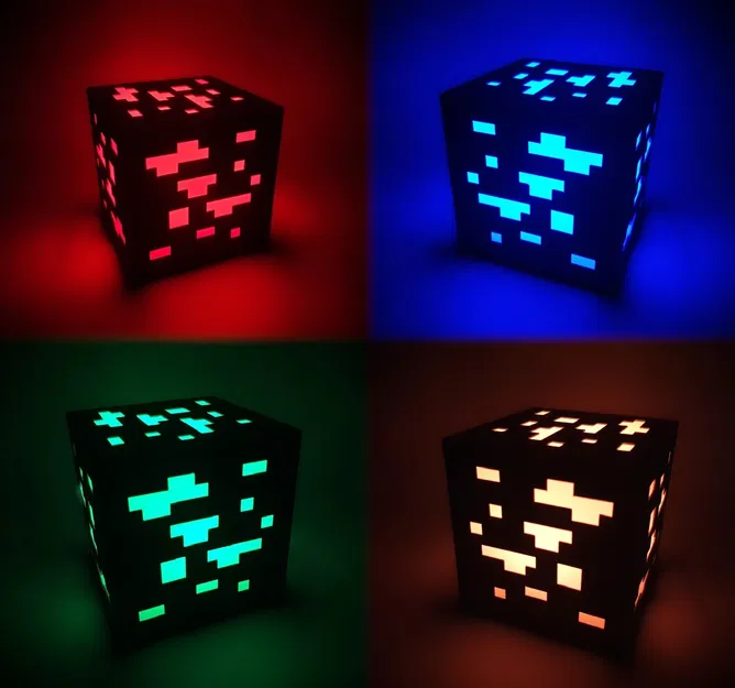 Đèn Minecraft Ore 120 mm — Bộ Kit RGBW 16 màu KC007 - Image 1