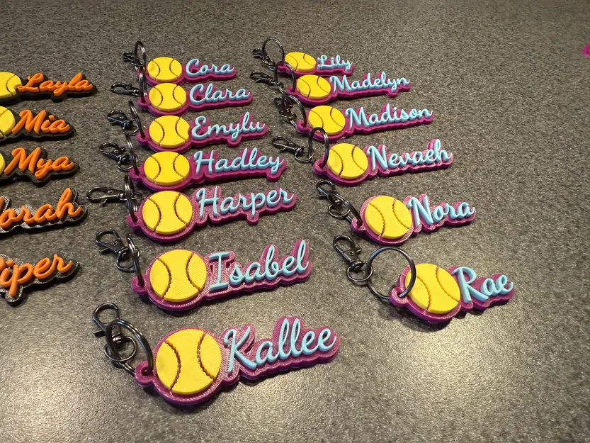 Móc khóa Softball / Baseball có thể tùy chỉnh - Image 1