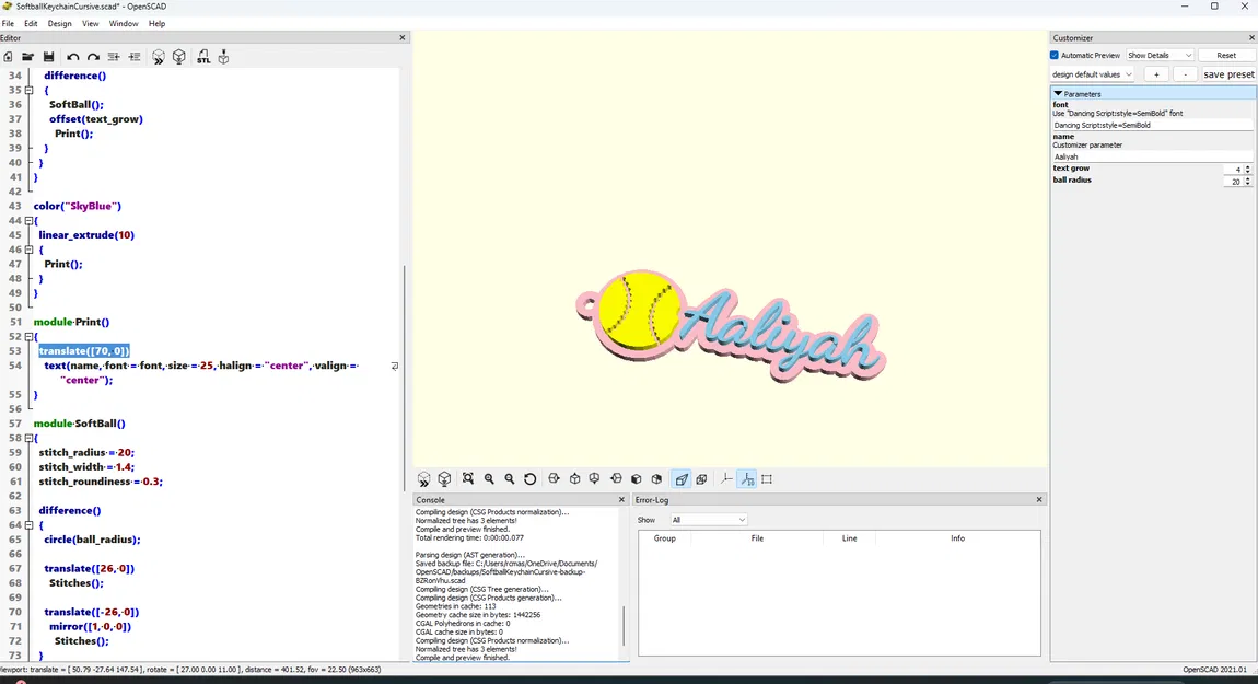 Móc khóa Softball / Baseball có thể tùy chỉnh - Image 2