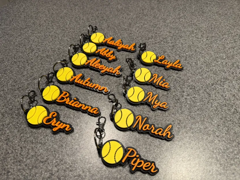 Móc khóa Softball / Baseball có thể tùy chỉnh - Image 4