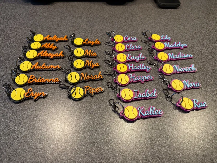 Móc khóa Softball / Baseball có thể tùy chỉnh - Image 6