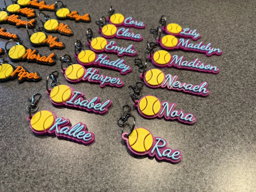 Móc khóa Softball / Baseball có thể tùy chỉnh - Image 7