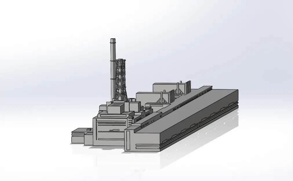 Mô hình Nhà máy điện hạt nhân Chernobyl (Chernobyl NPP) tỷ lệ 1:1000 - Image 1