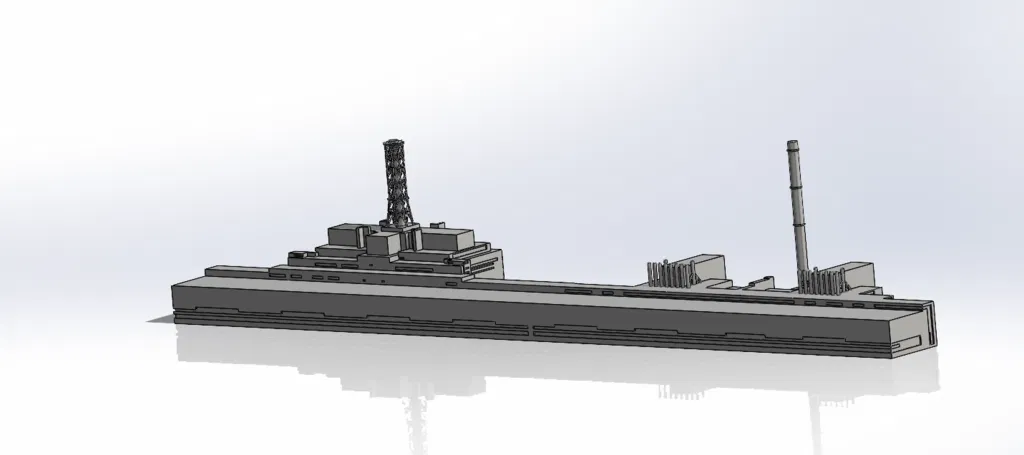 Mô hình Nhà máy điện hạt nhân Chernobyl (Chernobyl NPP) tỷ lệ 1:1000 - Image 2