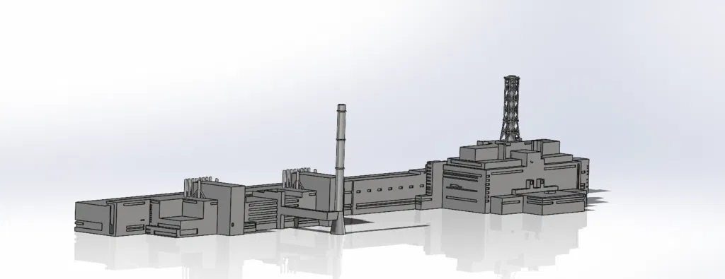 Mô hình Nhà máy điện hạt nhân Chernobyl (Chernobyl NPP) tỷ lệ 1:1000 - Image 3