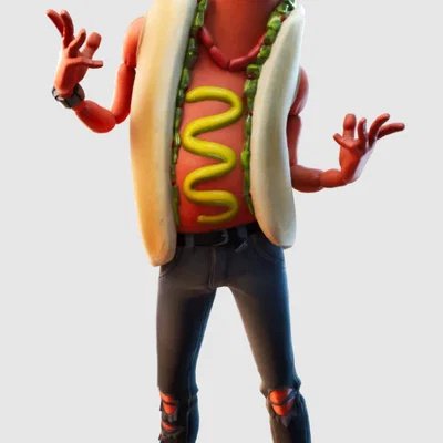 Mô hình nhân vật Hot Dog trong Fortnite