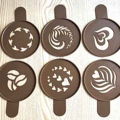 Bộ Khuôn Tạo Hình Cà Phê 3D (Coffee Stencils) Đẹp Mắt Tiện Dụng