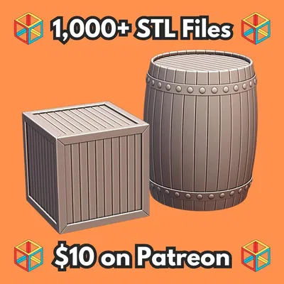 Mô hình thùng gỗ và thùng phi 28mm cho sa bàn DND (STL File)