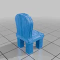 Mô hình ghế gỗ 28mm cho game D&D Fantasy Terrain (File STL) - Thumbnail 2