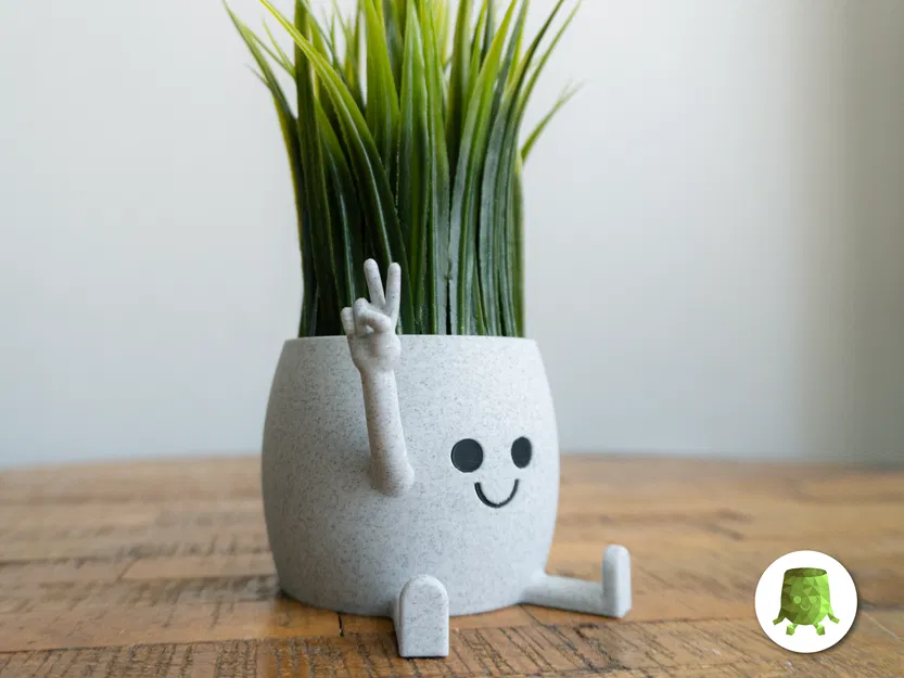 Chậu Cây Happy Sitting Pot - Mẫu Dáng Peace Out - Image 1