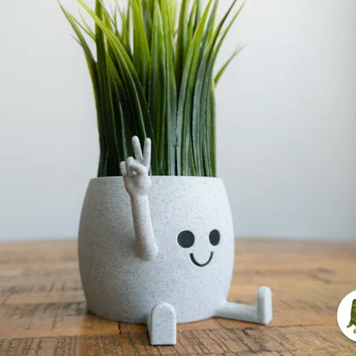 Chậu Cây Happy Sitting Pot - Mẫu Dáng Peace Out