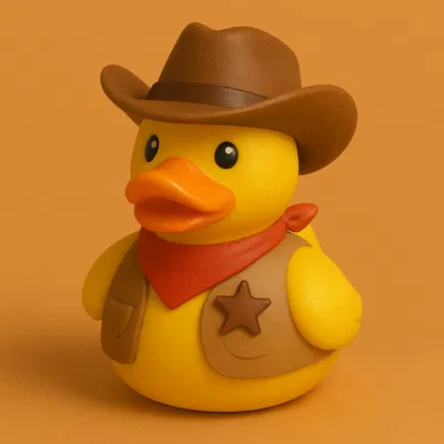 Mô hình chú vịt cao bồi (Cowboy Duck) trang trí bàn làm việc