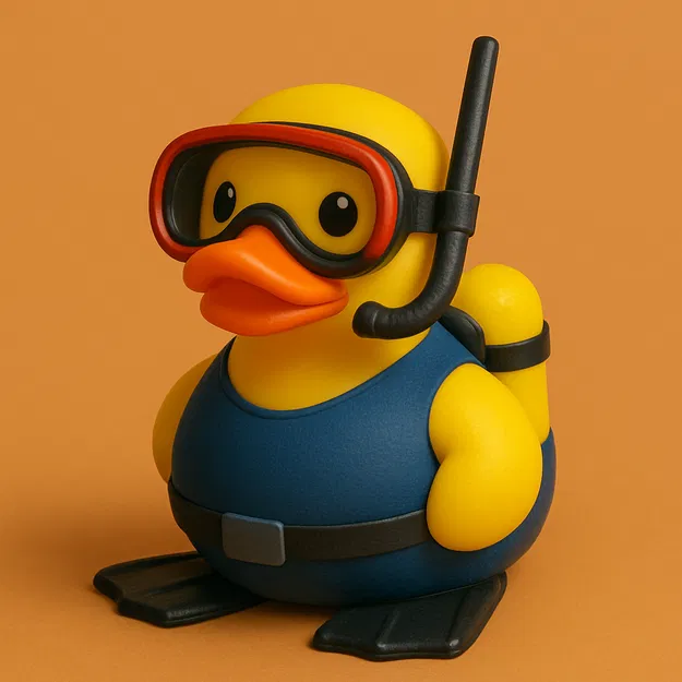 Mô hình chú Vịt Thợ Lặn (Diving Duck) in 3D cực đáng yêu - Image 1