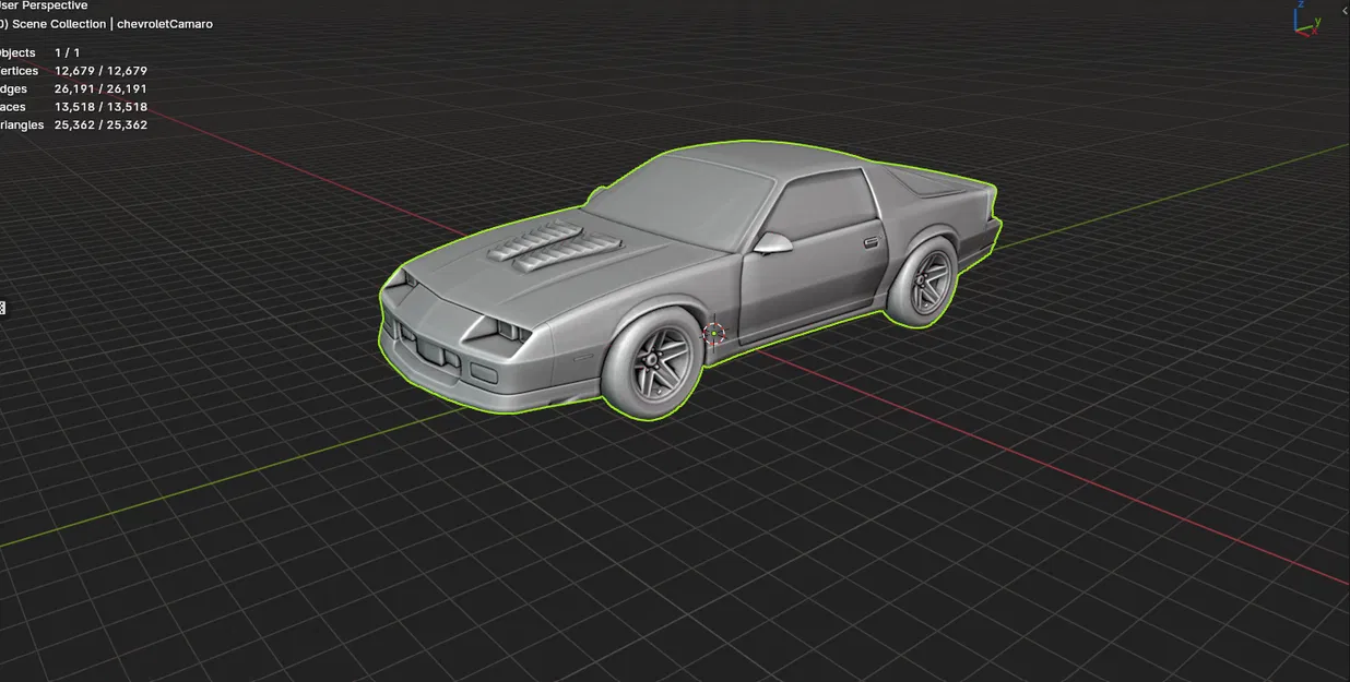 Chevrolet Camaro 1990 – Tệp STL Xe Cơ Bắp Cổ Điển Mỹ Cho In 3D - Image 2