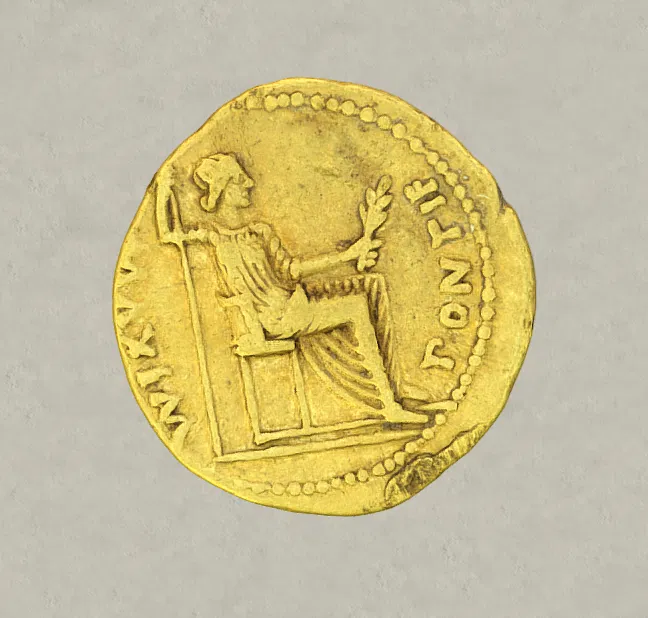 Mô hình đồng tiền vàng La Mã Tiberius Aureus - Image 2