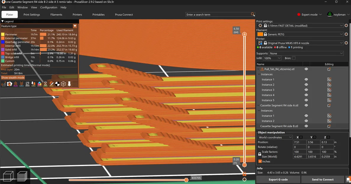 Lẫy kéo hỗ trợ nạp sợi nhựa cho hộp MMU Buffer, có thêm gờ dẫn hướng - Image 1