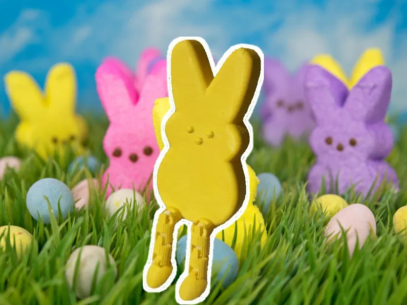 Mô hình thỏ Peep Buddy ngồi mép bàn trang trí Lễ Phục sinh 3D - Image 1