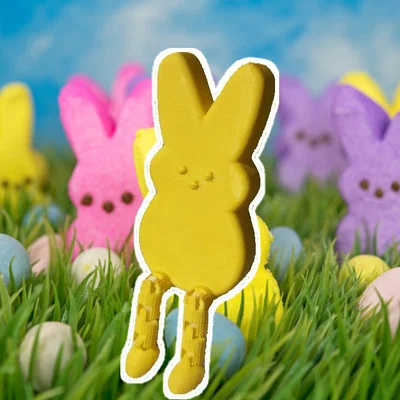 Mô hình thỏ Peep Buddy ngồi mép bàn trang trí Lễ Phục sinh 3D