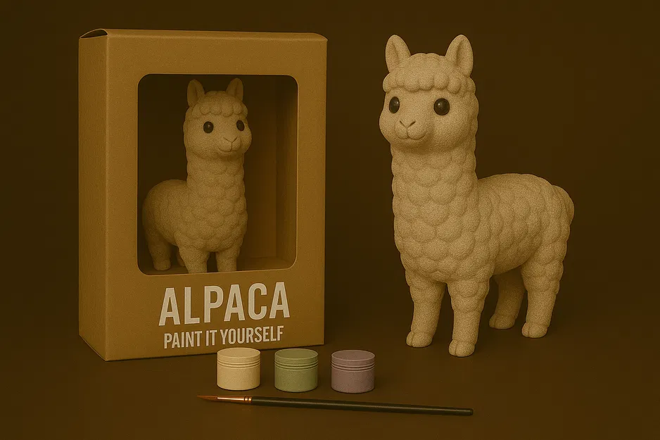 Lạc đà Alpaca – Mô hình DIY tự tô màu - Image 1