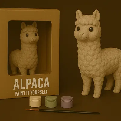 Lạc đà Alpaca – Mô hình DIY tự tô màu