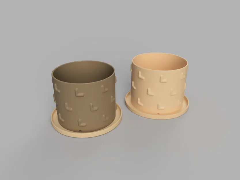 Chậu cây 3D họa tiết chữ L 5 inches kèm khay hứng nước tiện lợi - Image 2