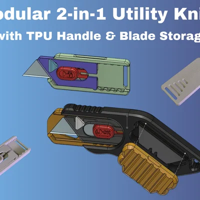 Dao Đa Năng 2-trong-1 Module với Tay Cầm TPU & Ngăn Chứa Lưỡi Dao