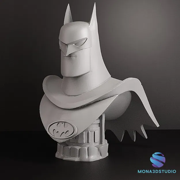 Mô hình Bust Batman phong cách hoạt hình – File STL + Hỗ trợ sẵn - Image 4