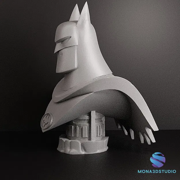 Mô hình Bust Batman phong cách hoạt hình – File STL + Hỗ trợ sẵn - Image 5