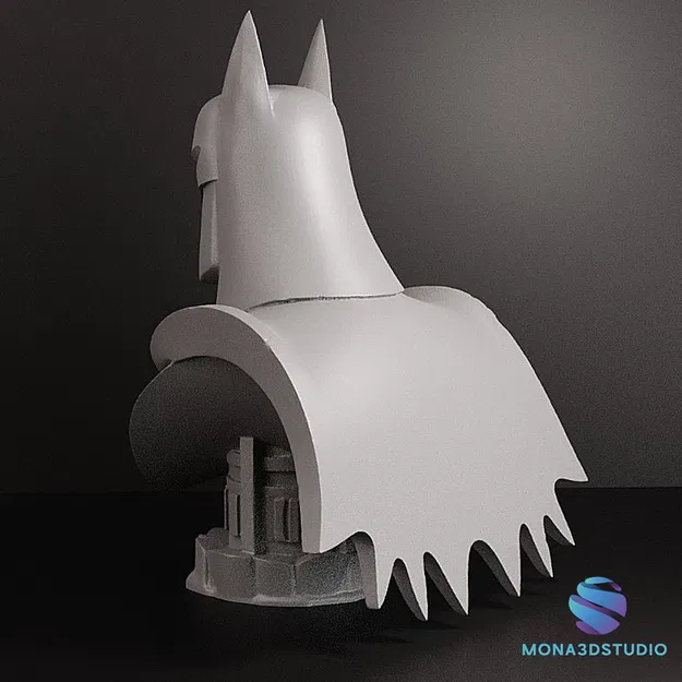 Mô hình Bust Batman phong cách hoạt hình – File STL + Hỗ trợ sẵn - Image 6