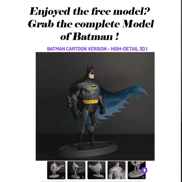 Mô hình Bust Batman phong cách hoạt hình – File STL + Hỗ trợ sẵn - Image 9