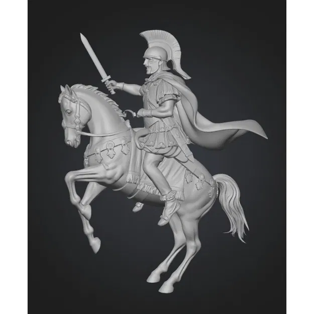 Mô hình 3D Tướng quân La Mã cưỡi ngựa dũng mãnh - Image 1