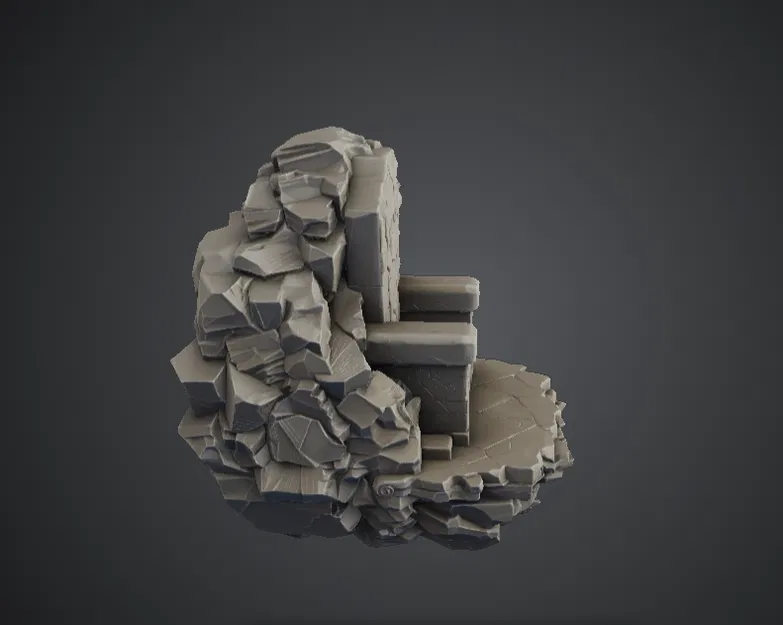 Ngai Đá Đổ Nát – Mô Hình Địa Hình Ghế Ngồi Fantasy Nứt Vỡ - Image 2