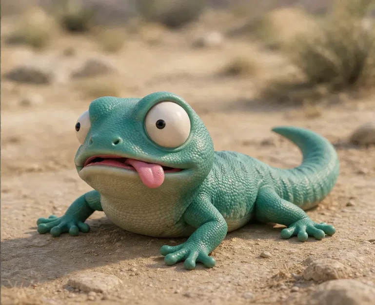 Mô hình chú thằn lằn vui nhộn Silly Lizard 3D - Tom the Lizard - Image 1