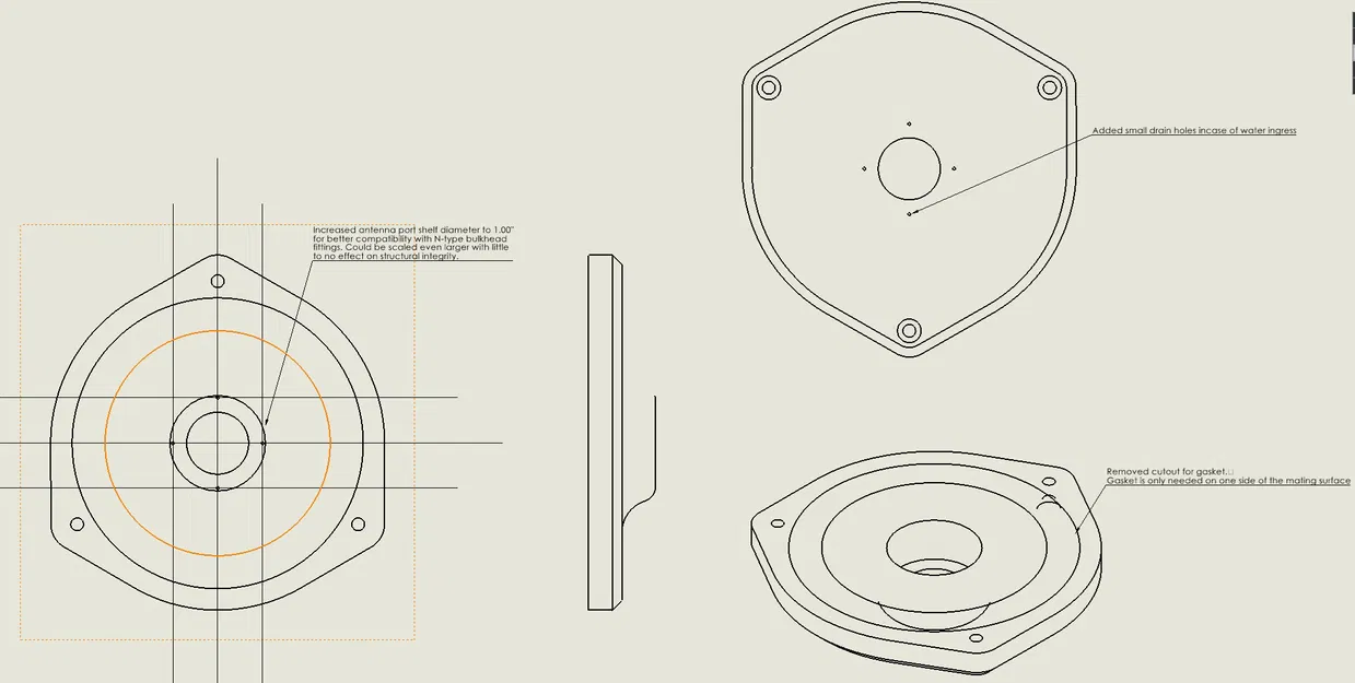 Tấm đế gắn ăng-ten 3D cải tiến: Tương thích bulkhead N-type - Image 1