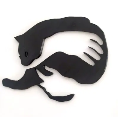 Mô hình tranh treo tường: Mèo nằm trong lòng bạn