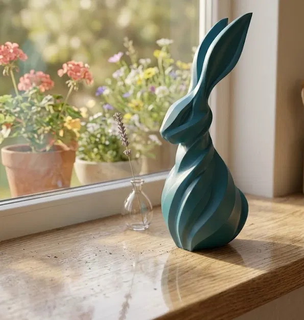 Minimalist Twist Bunny - Mô hình thỏ xoắn ốc tối giản - Image 1