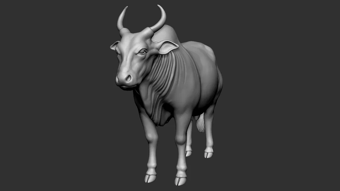Mô hình 3D chú bò Ấn Độ (Indian Bull) dũng mãnh - Image 1