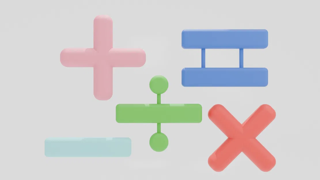 Bộ mô hình 5 phép toán học 3D cho bé học tập tư duy trực quan - Image 1