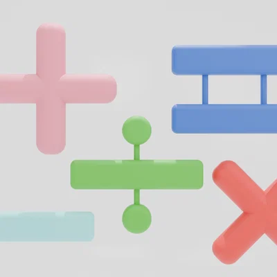 Bộ mô hình 5 phép toán học 3D cho bé học tập tư duy trực quan